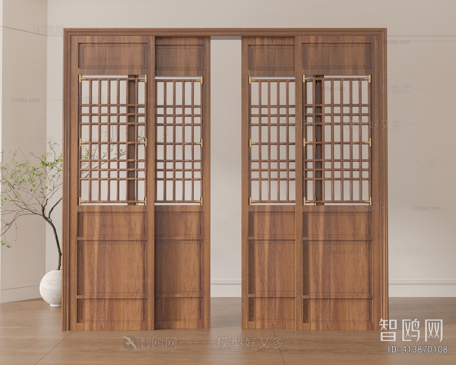 New Chinese Style Sliding Door