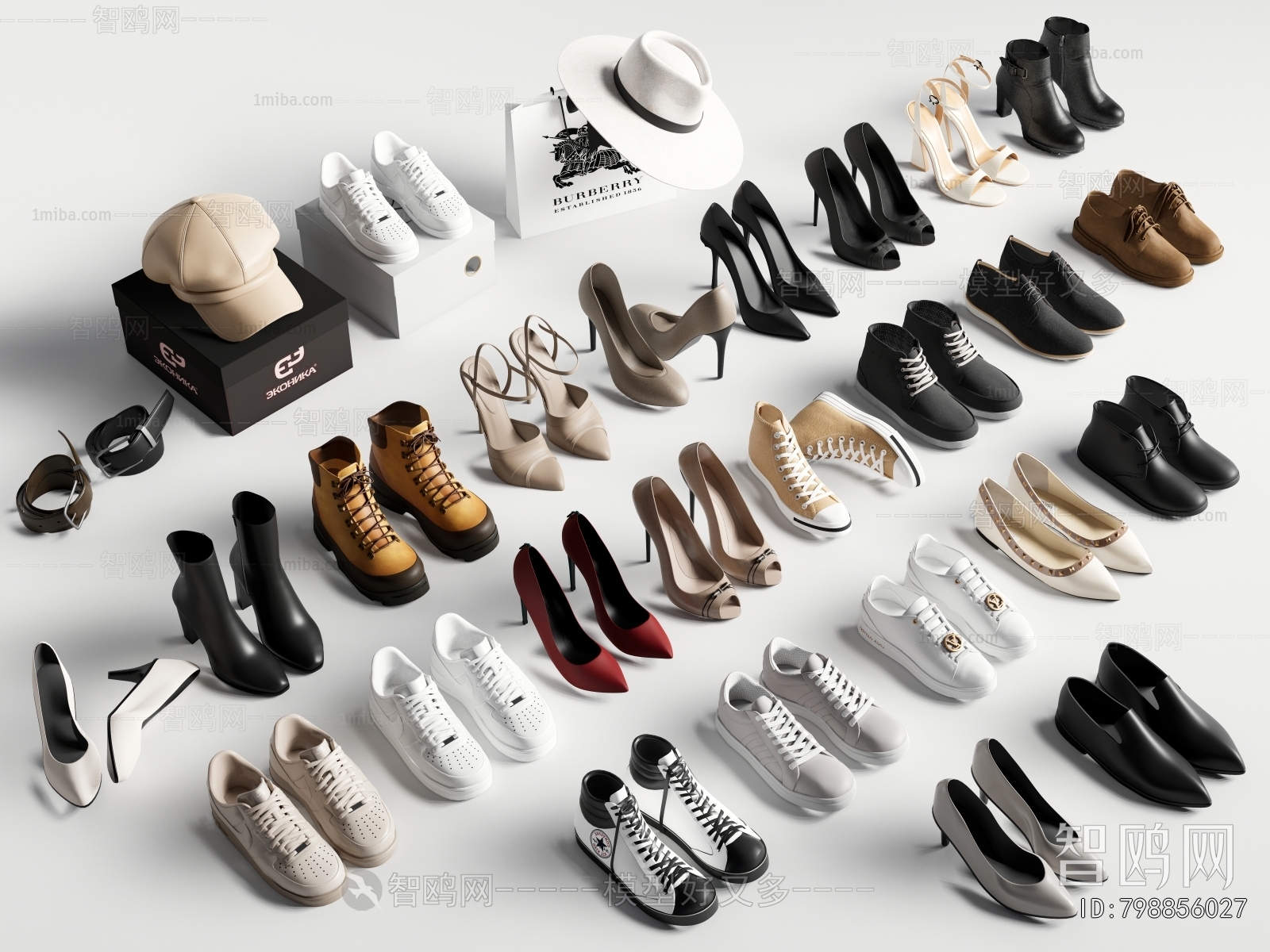 现代鞋子组合