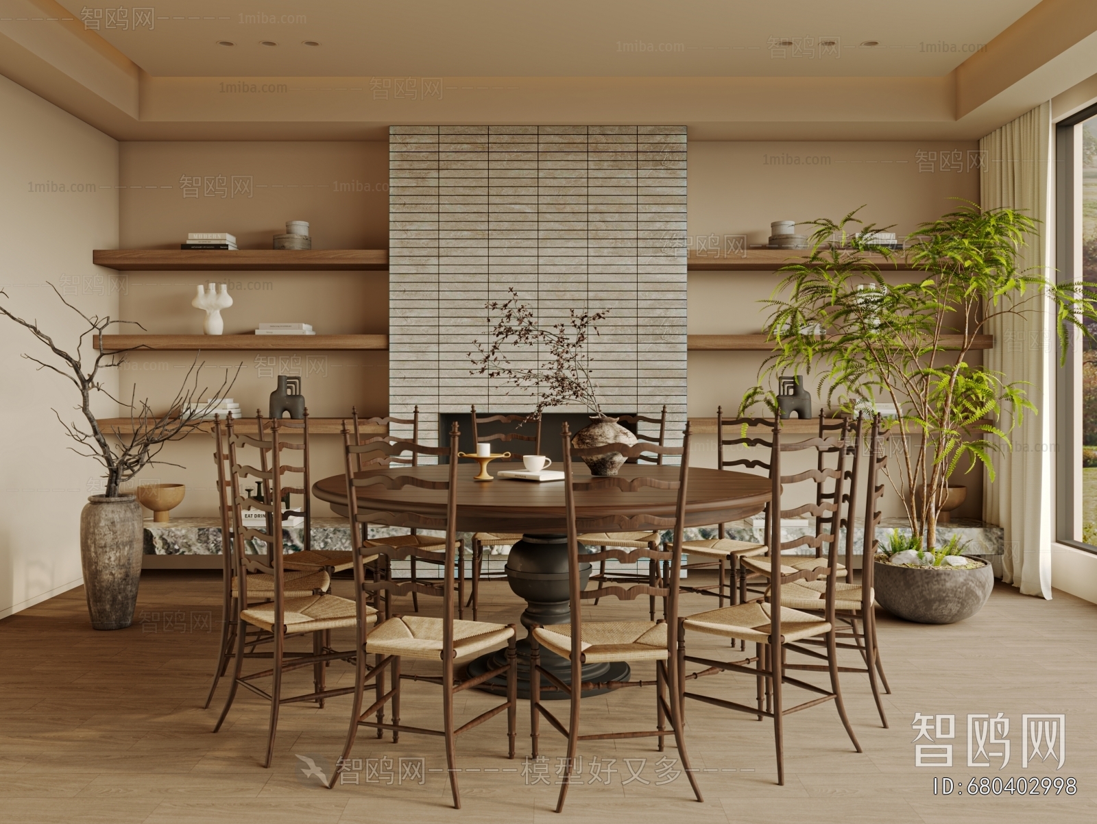 Wabi-sabi Style Dining Room