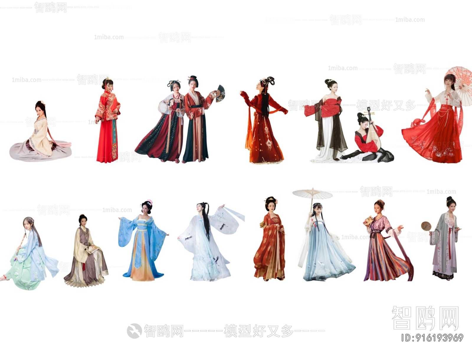 新中式古典汉服女人