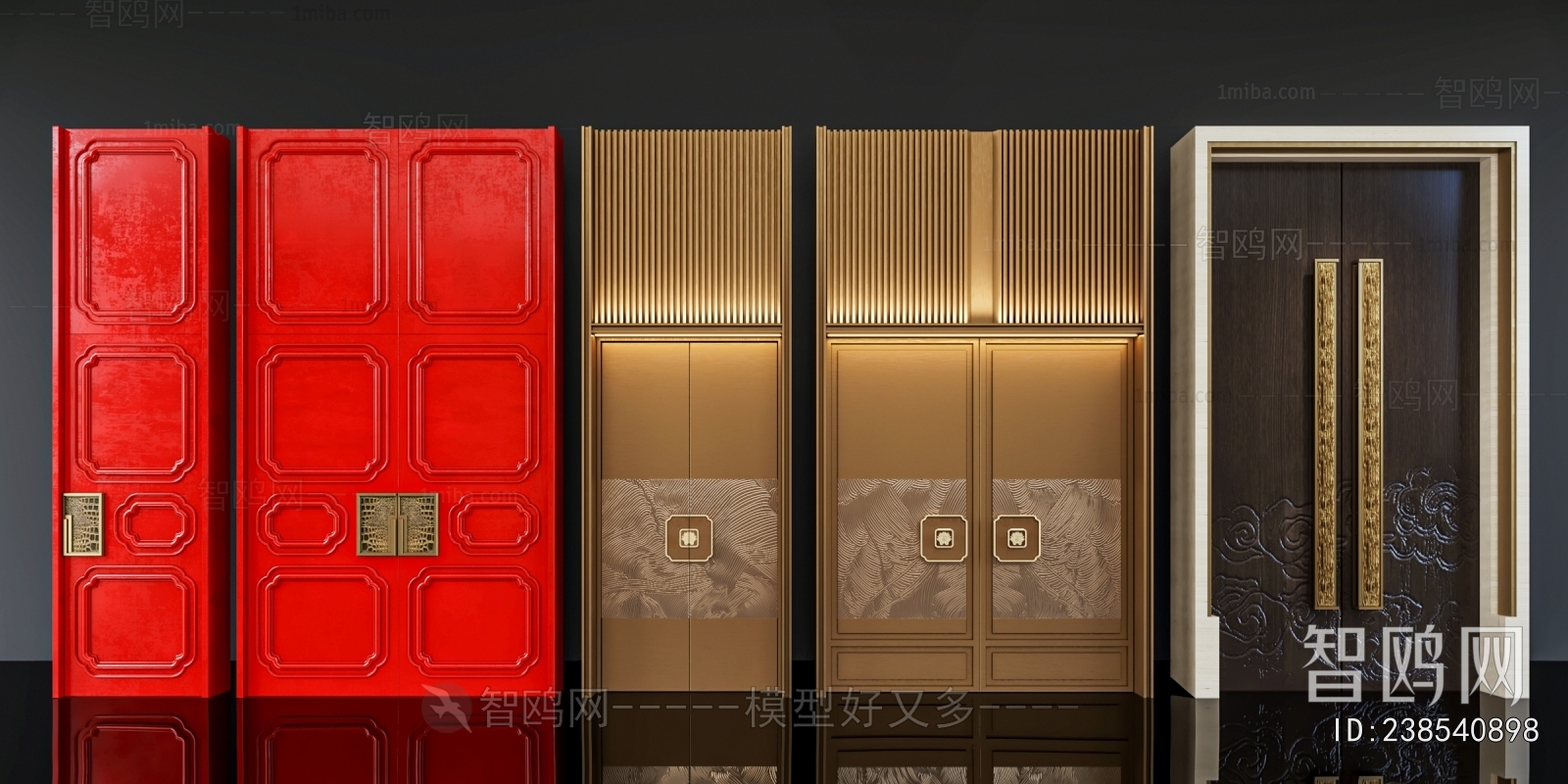 New Chinese Style Double Door