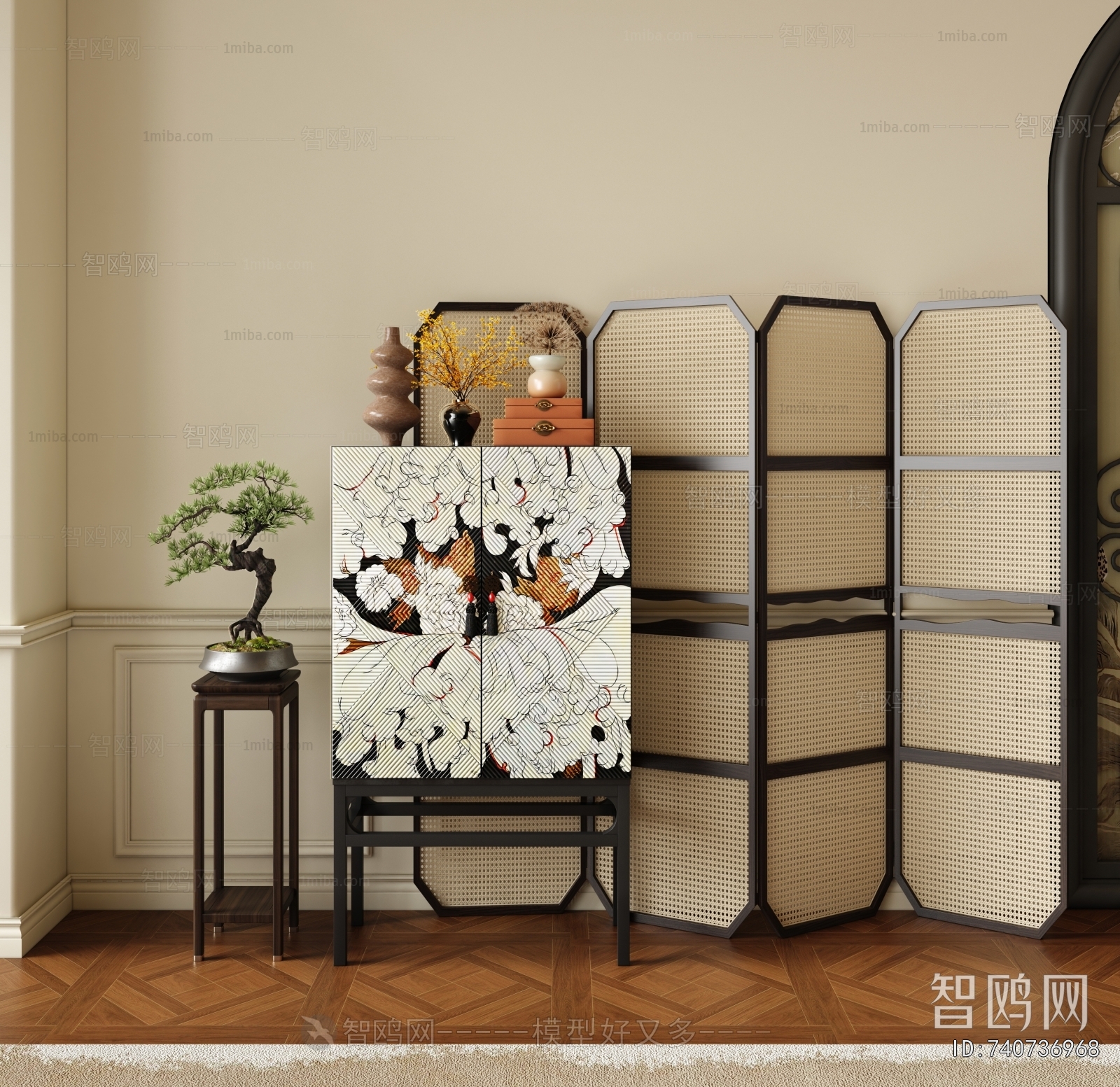 新中式装饰柜玄关柜