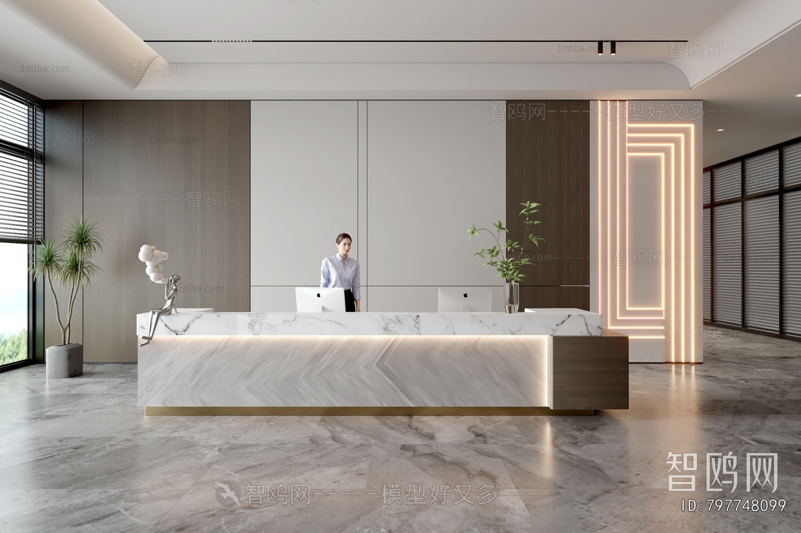 Modern Office Reception Desk