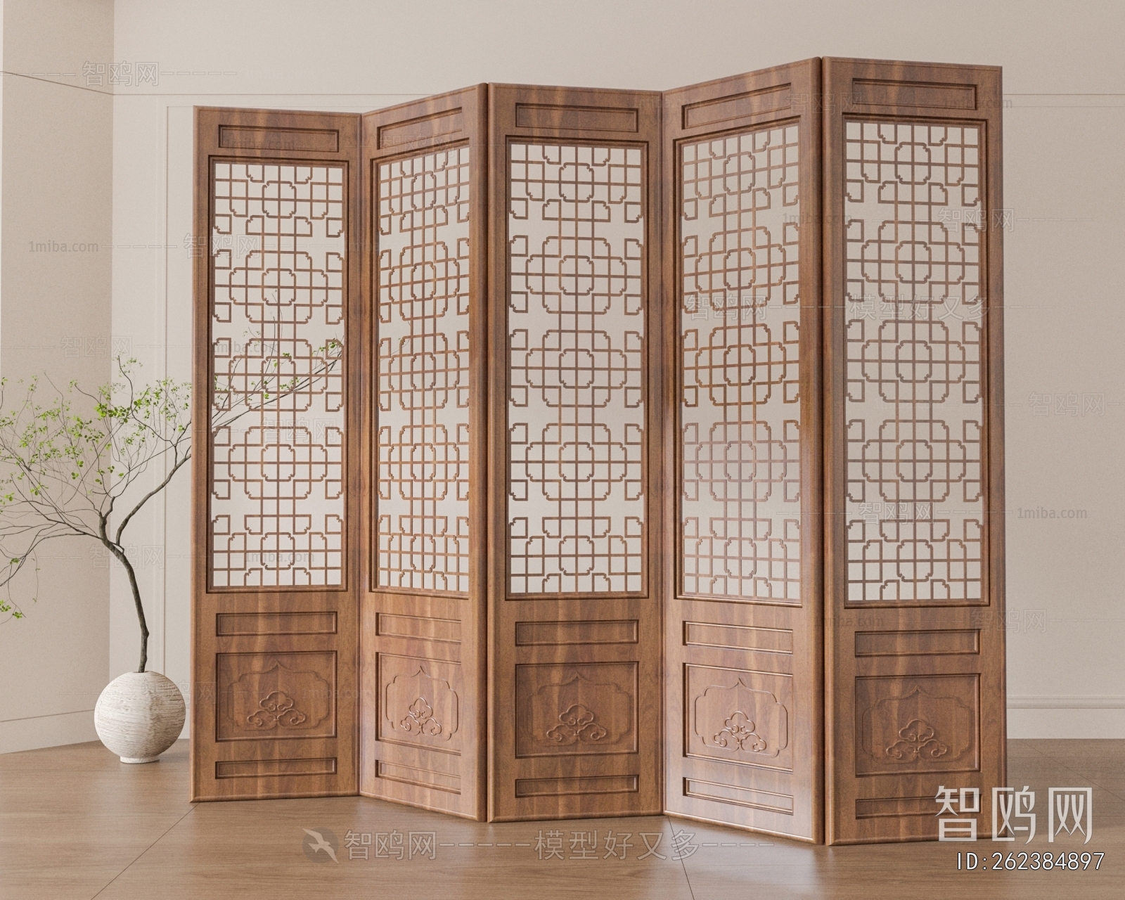 New Chinese Style Wooden Screen Partition