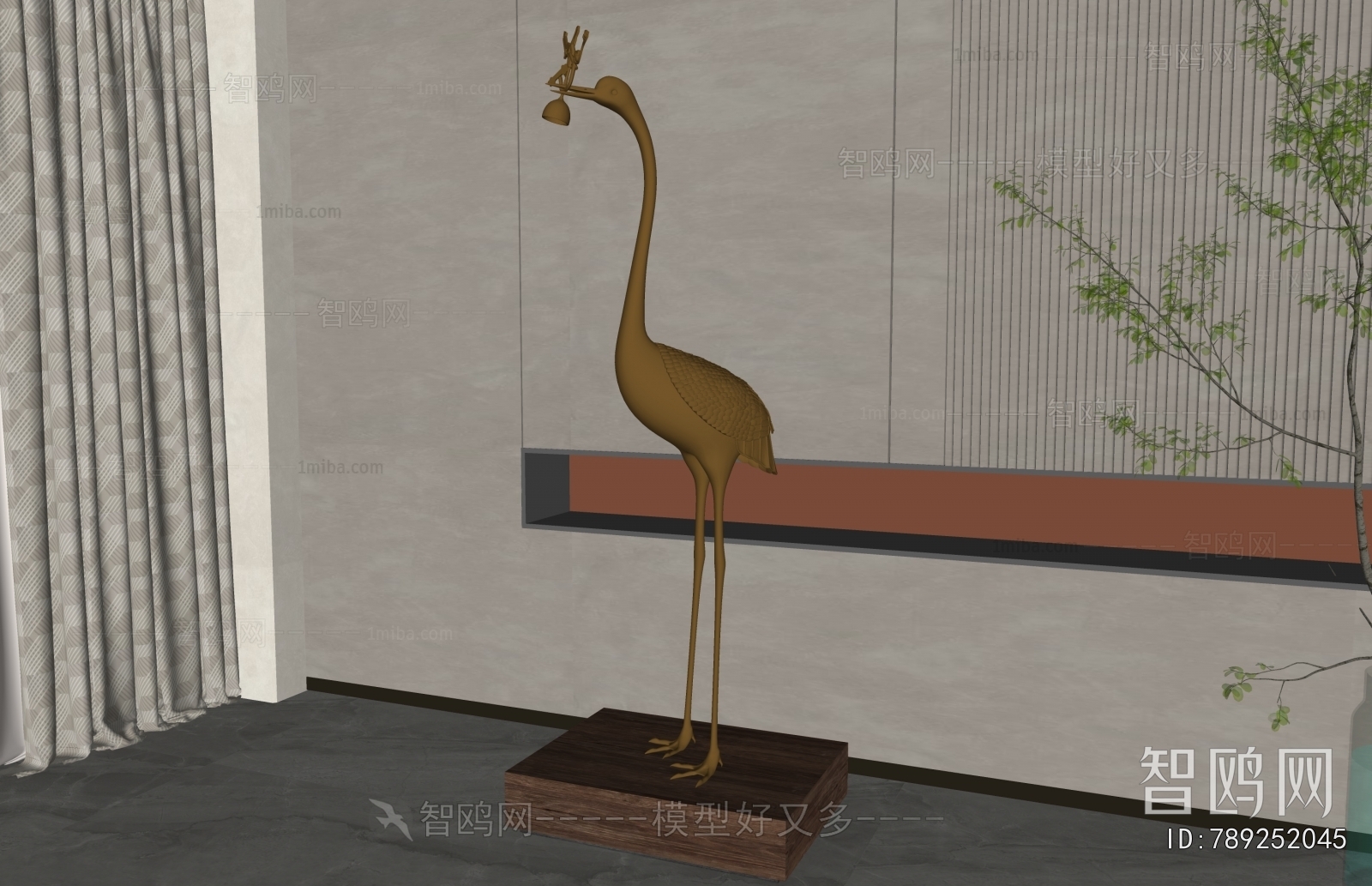 新中式仙鹤雕塑摆件