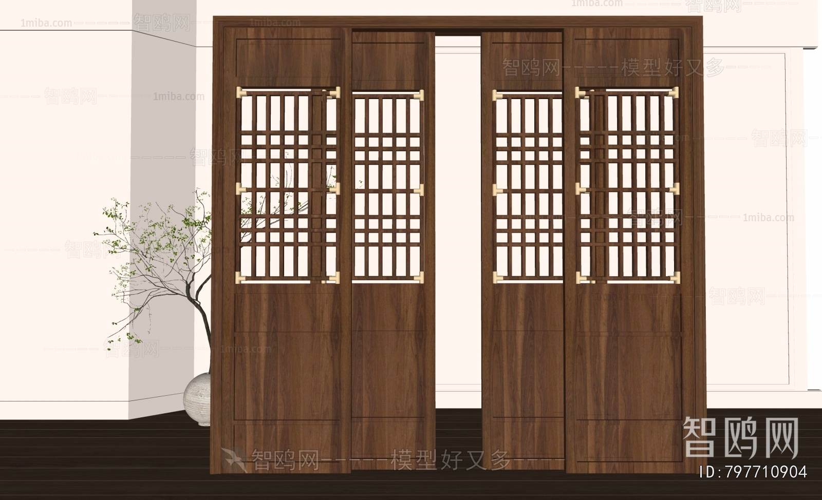 New Chinese Style Sliding Door