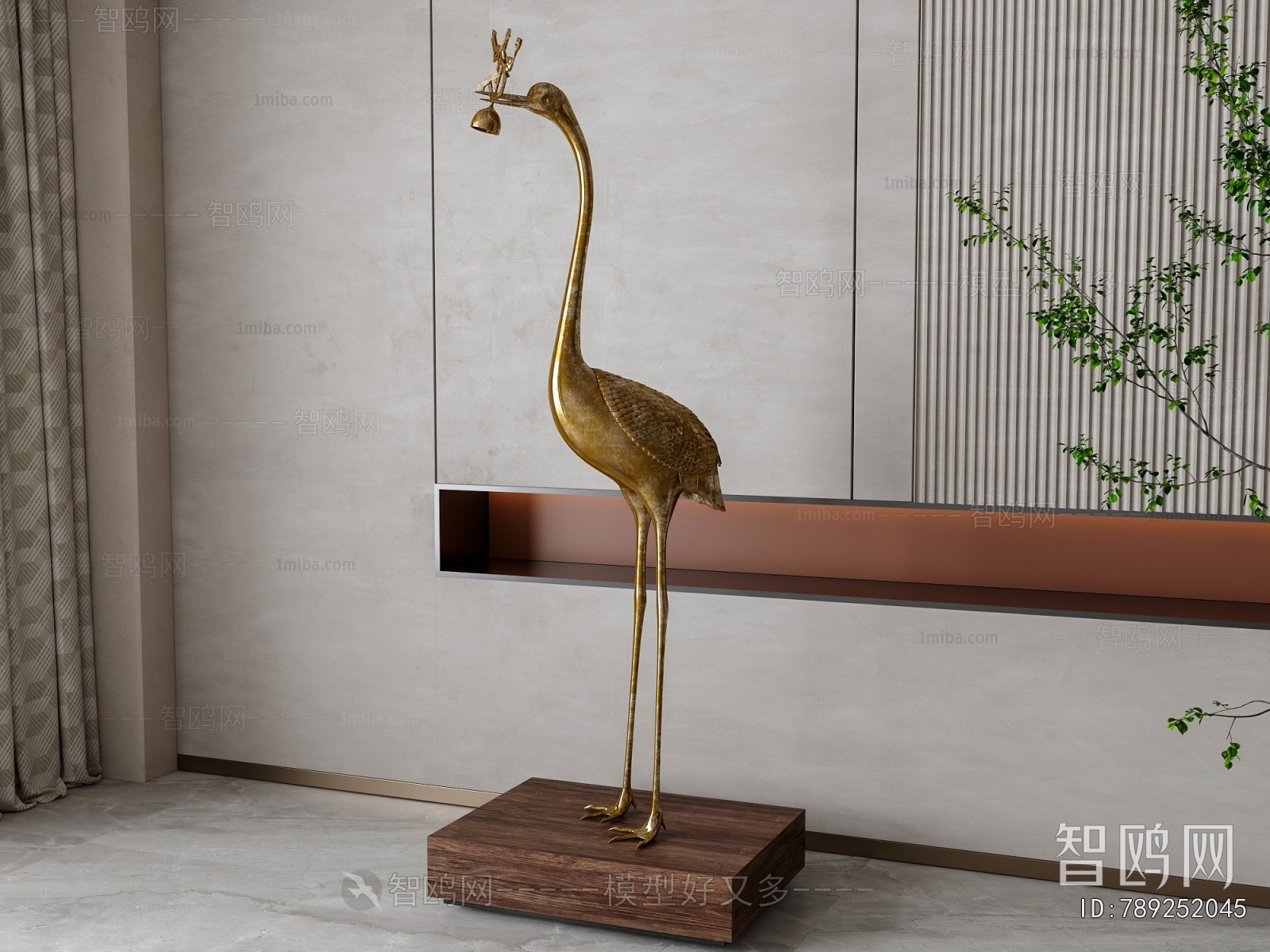 新中式仙鹤雕塑摆件