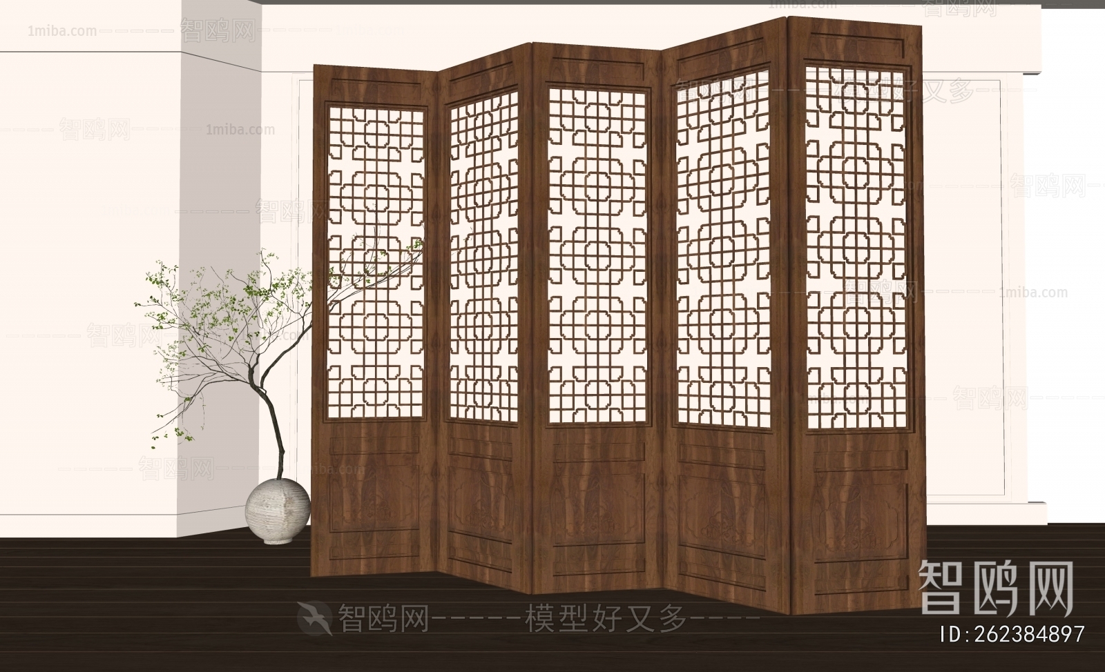 New Chinese Style Wooden Screen Partition