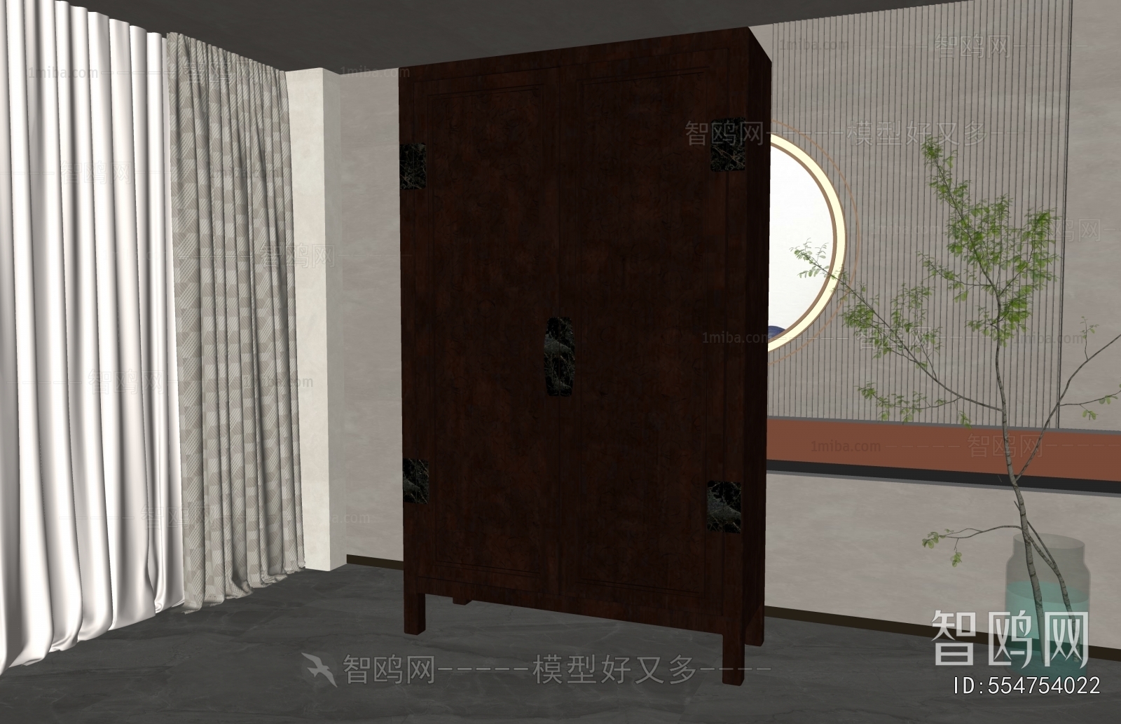 中式实木衣柜