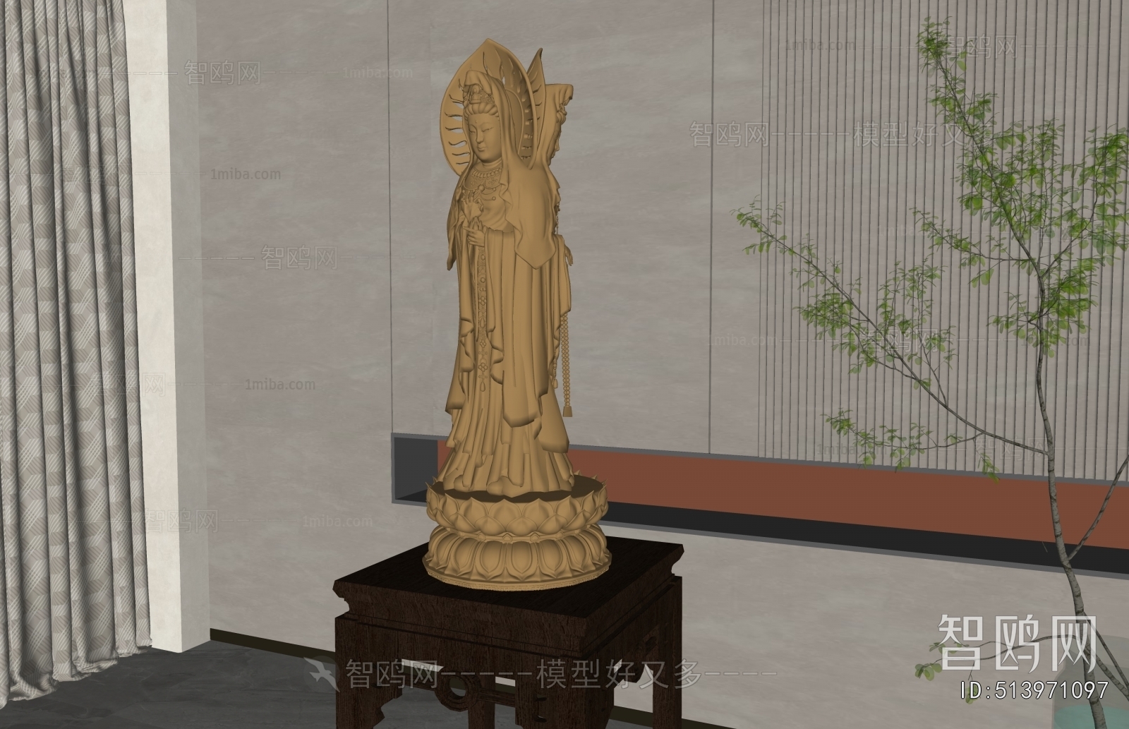 中式菩萨雕塑摆件
