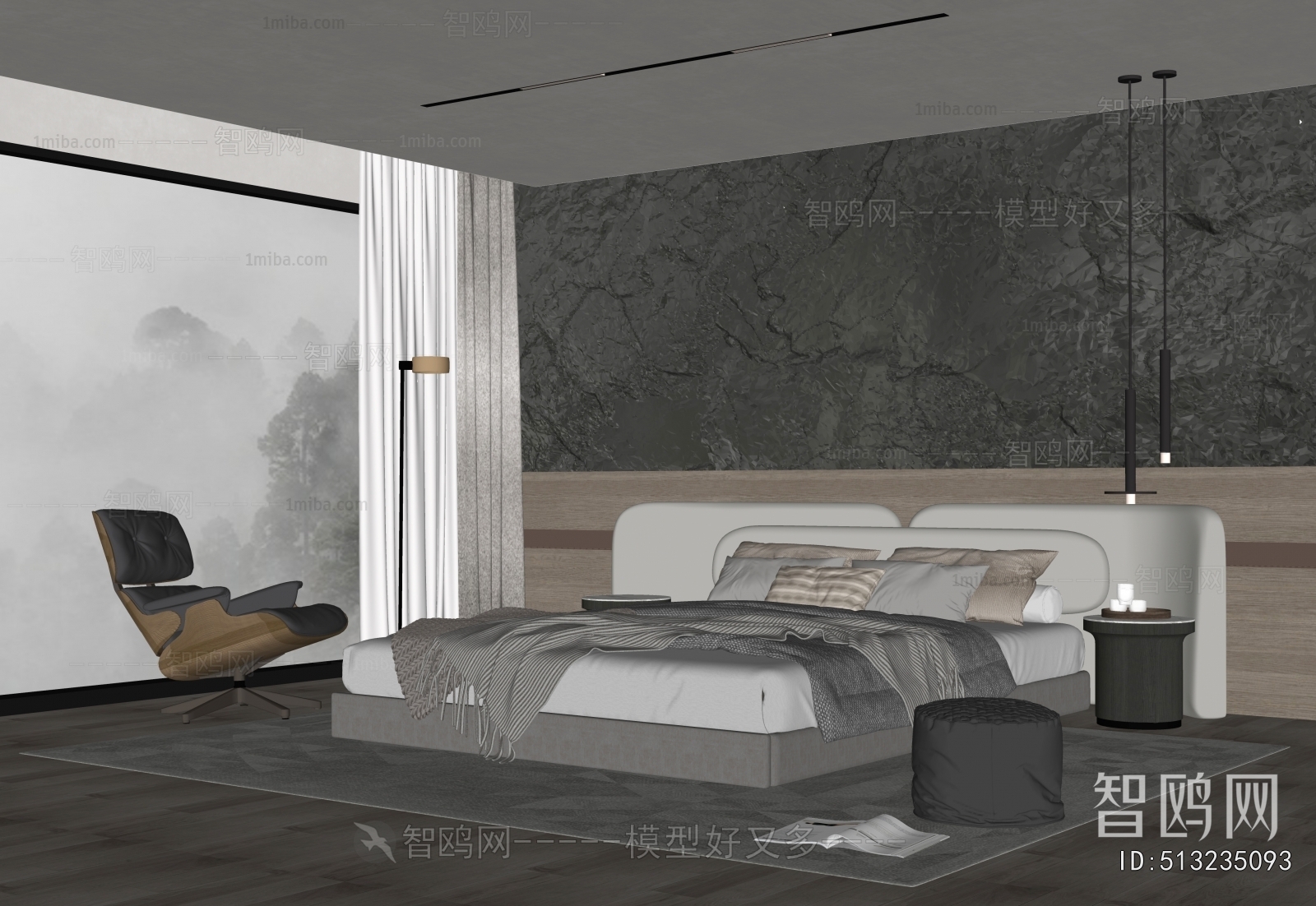 Minotti现代卧室3D模型下载