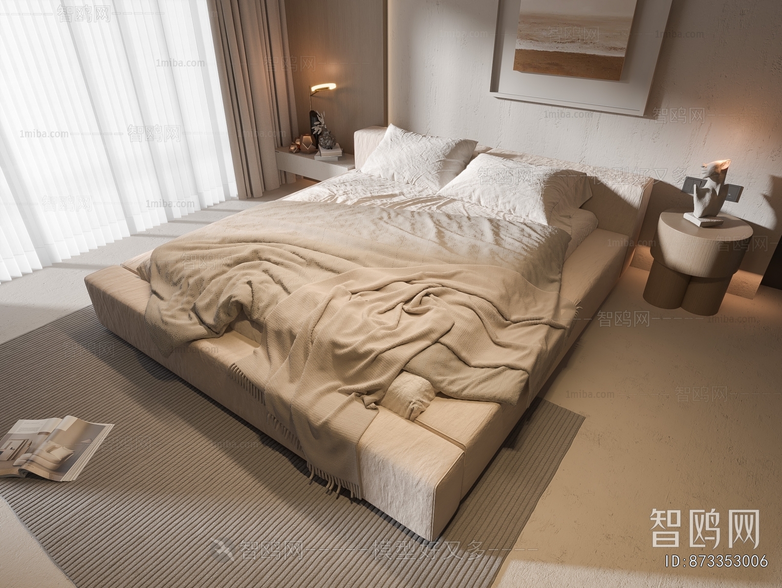 Wabi-sabi Style Double Bed