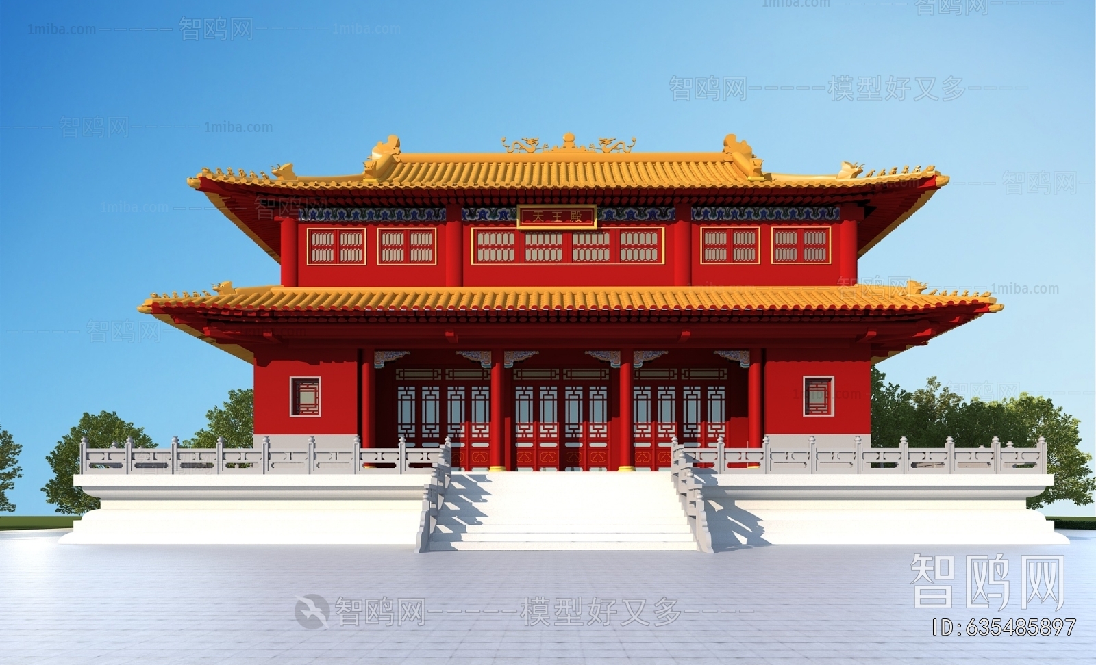 中式古建天王殿