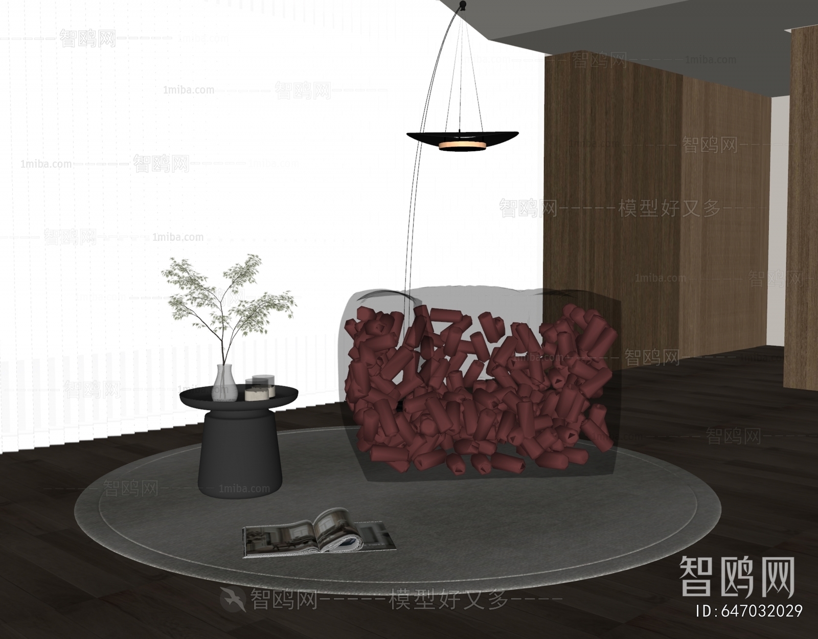 现代休闲单人沙发3D模型下载