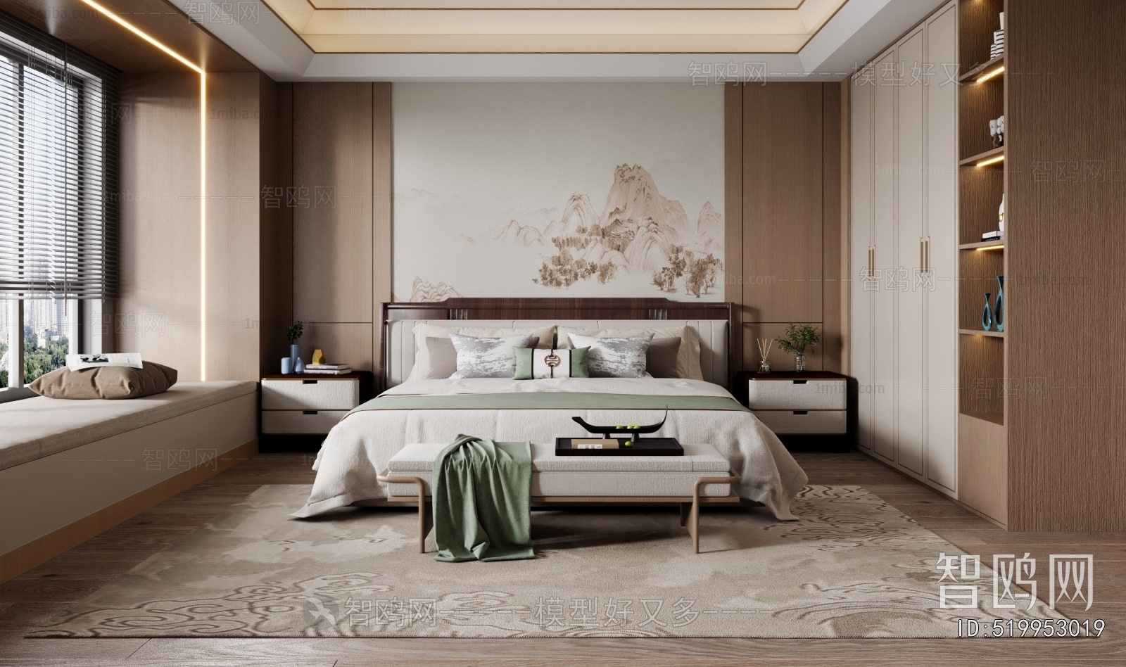 New Chinese Style Bedroom