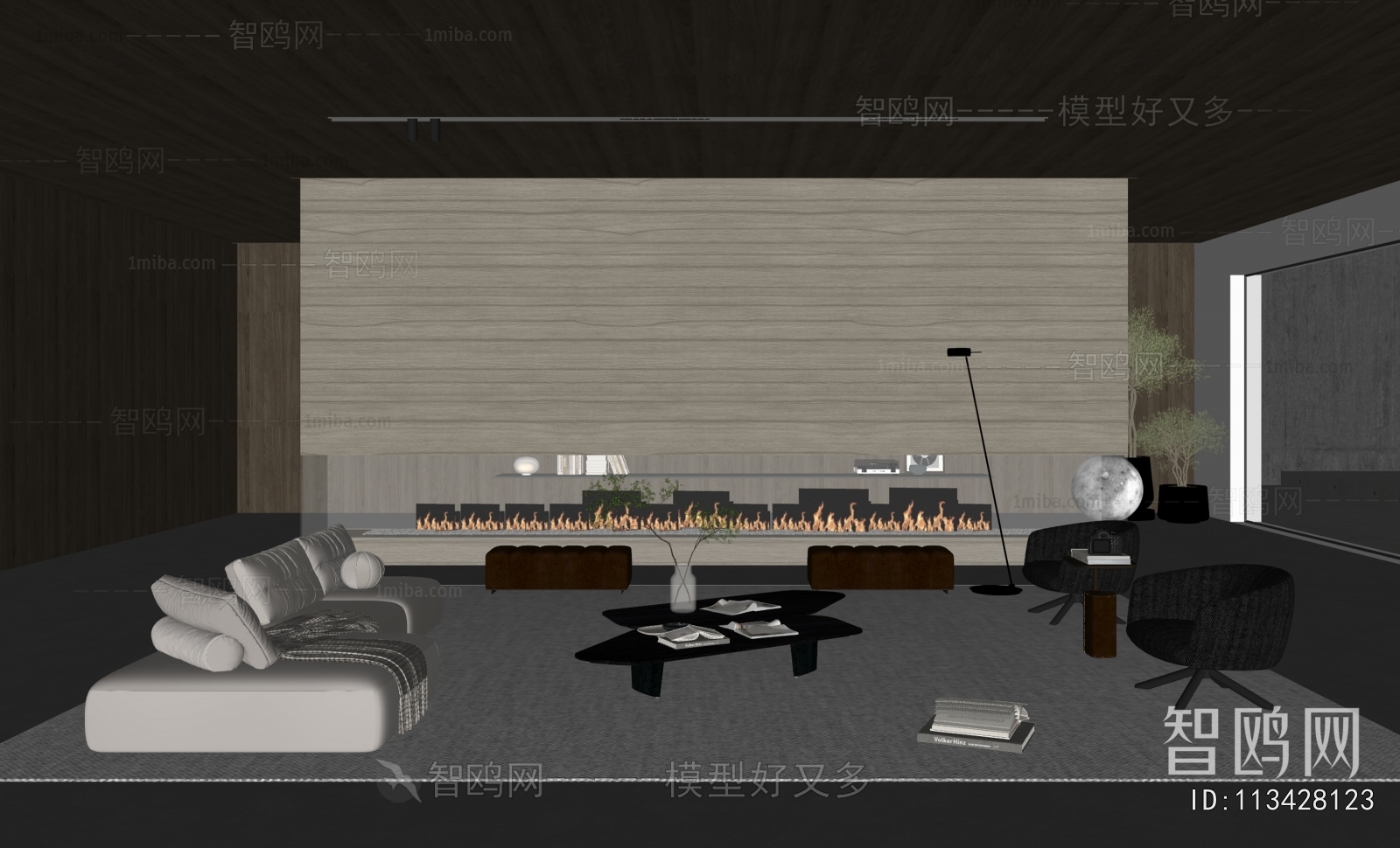 Minotti 米洛提 现代客厅3D模型下载