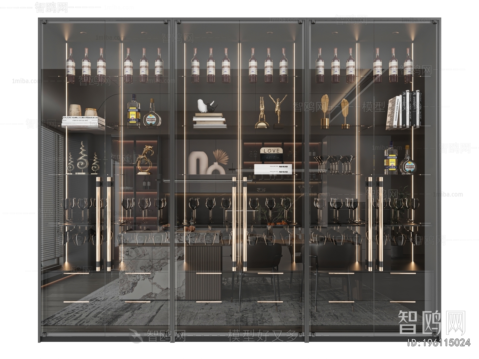 现代玻璃酒柜