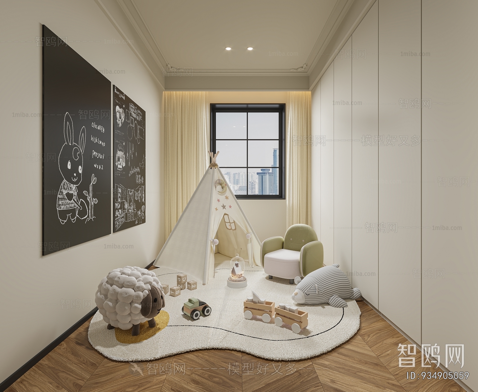 Modern Children's Room Activity Room