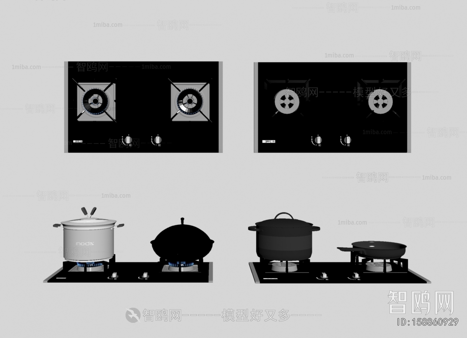 现代煤气灶组合