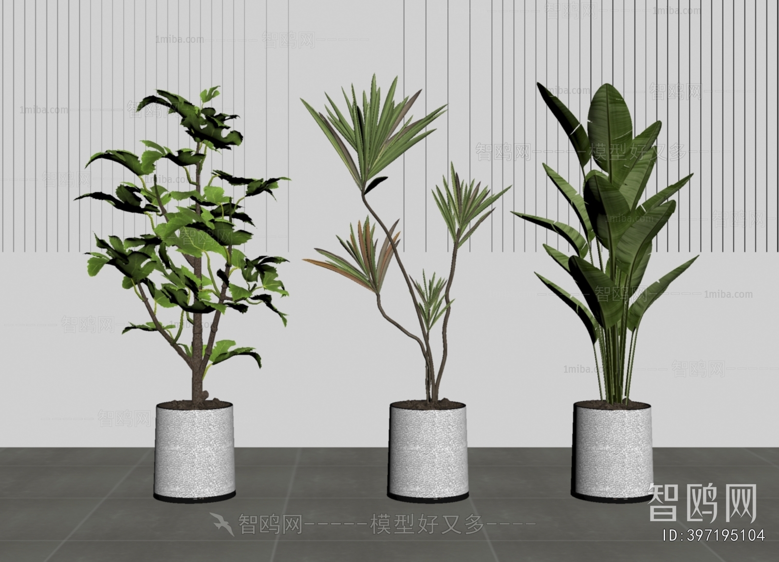 Modern Ground Green Plant Potted Plants