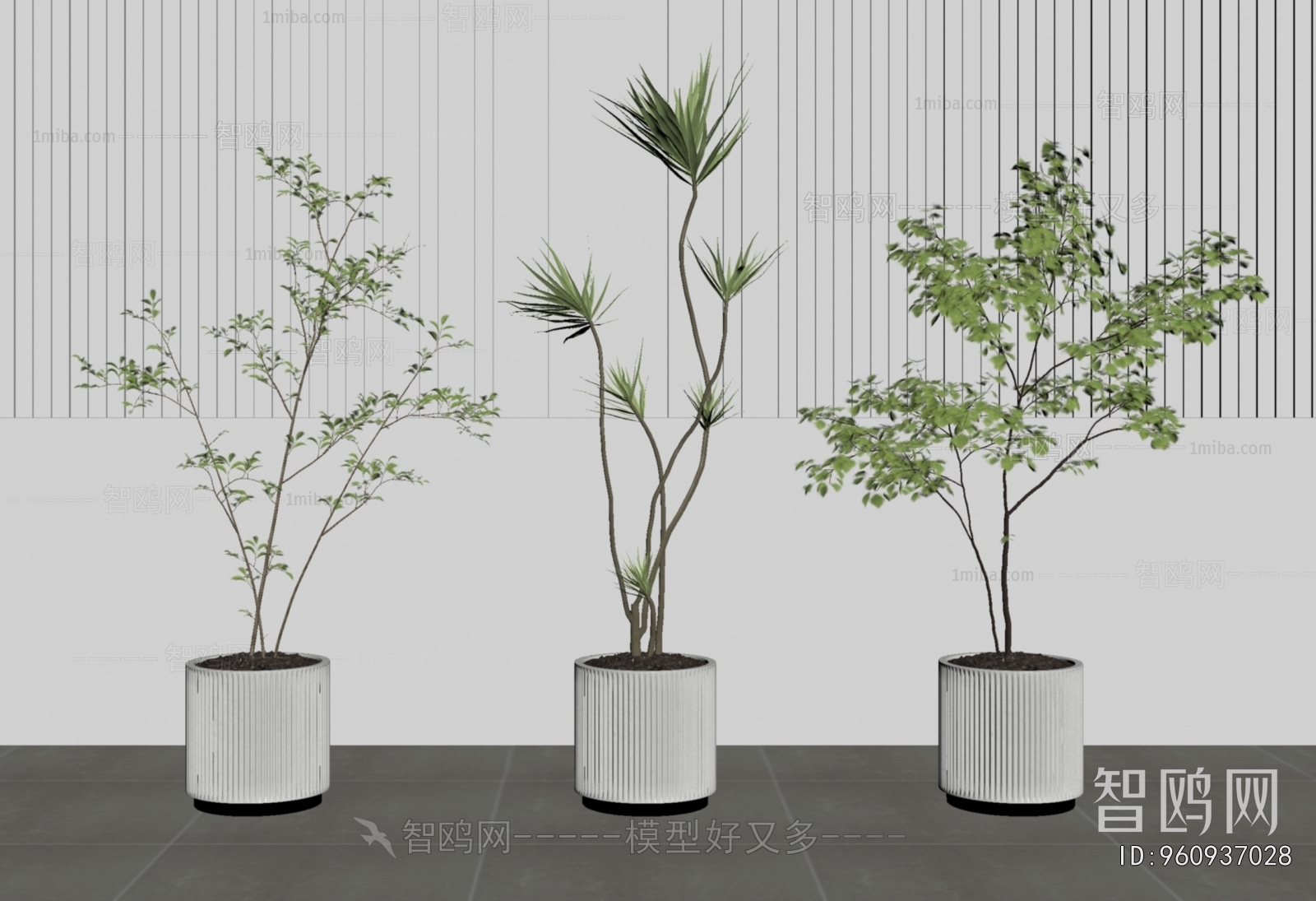 Modern Ground Green Plant Potted Plants