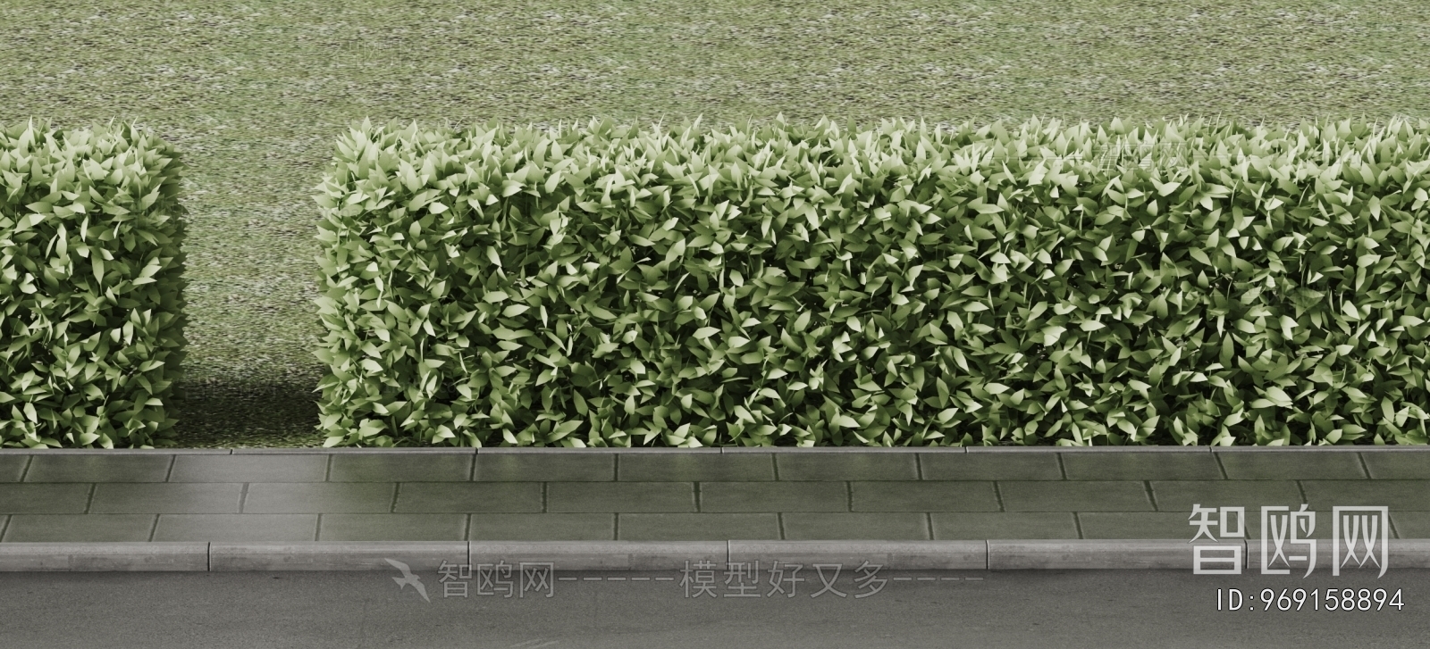 现代灌木绿植 草坪3D模型下载