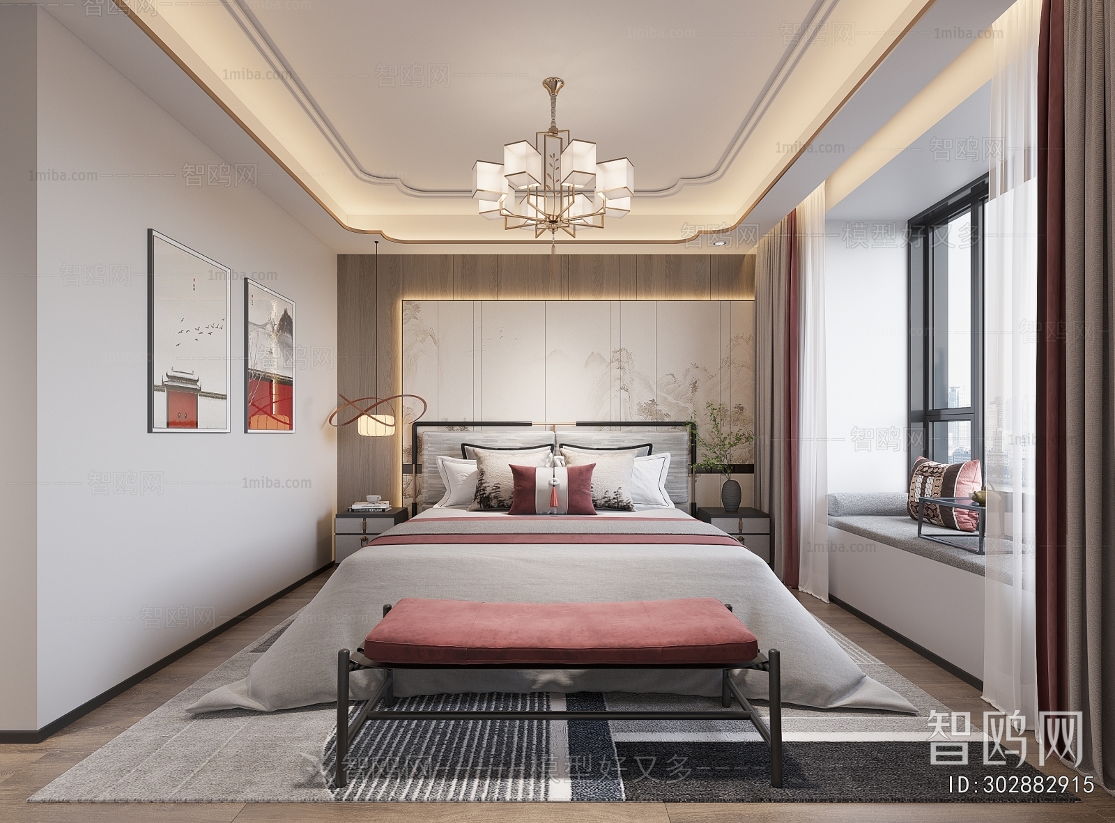 New Chinese Style Bedroom