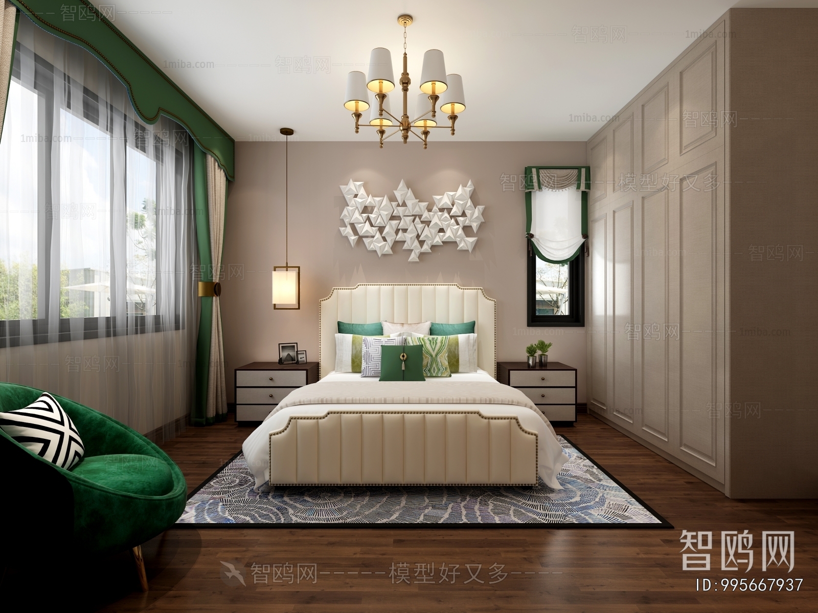 Simple European Style Bedroom