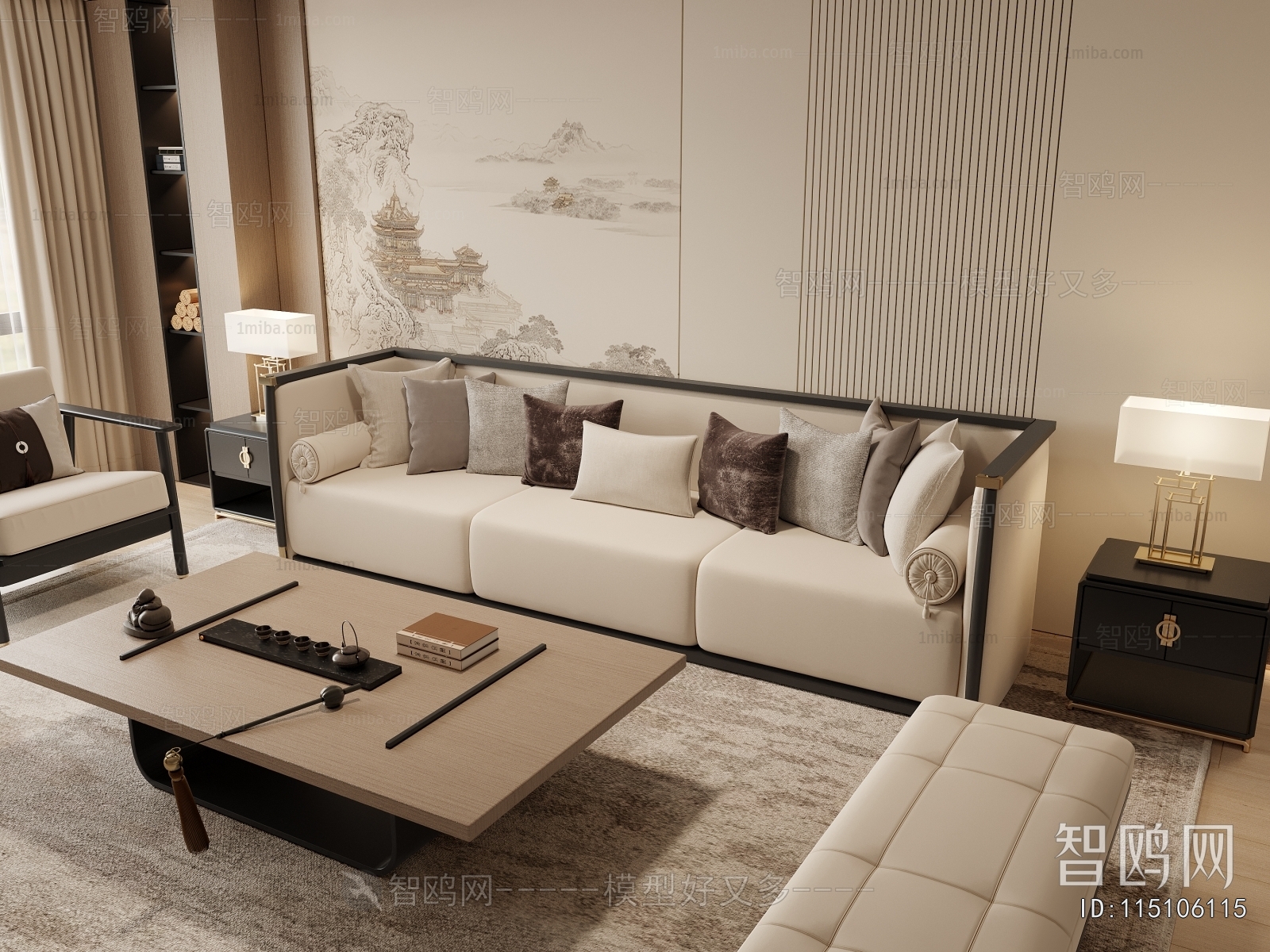 New Chinese Style A Living Room