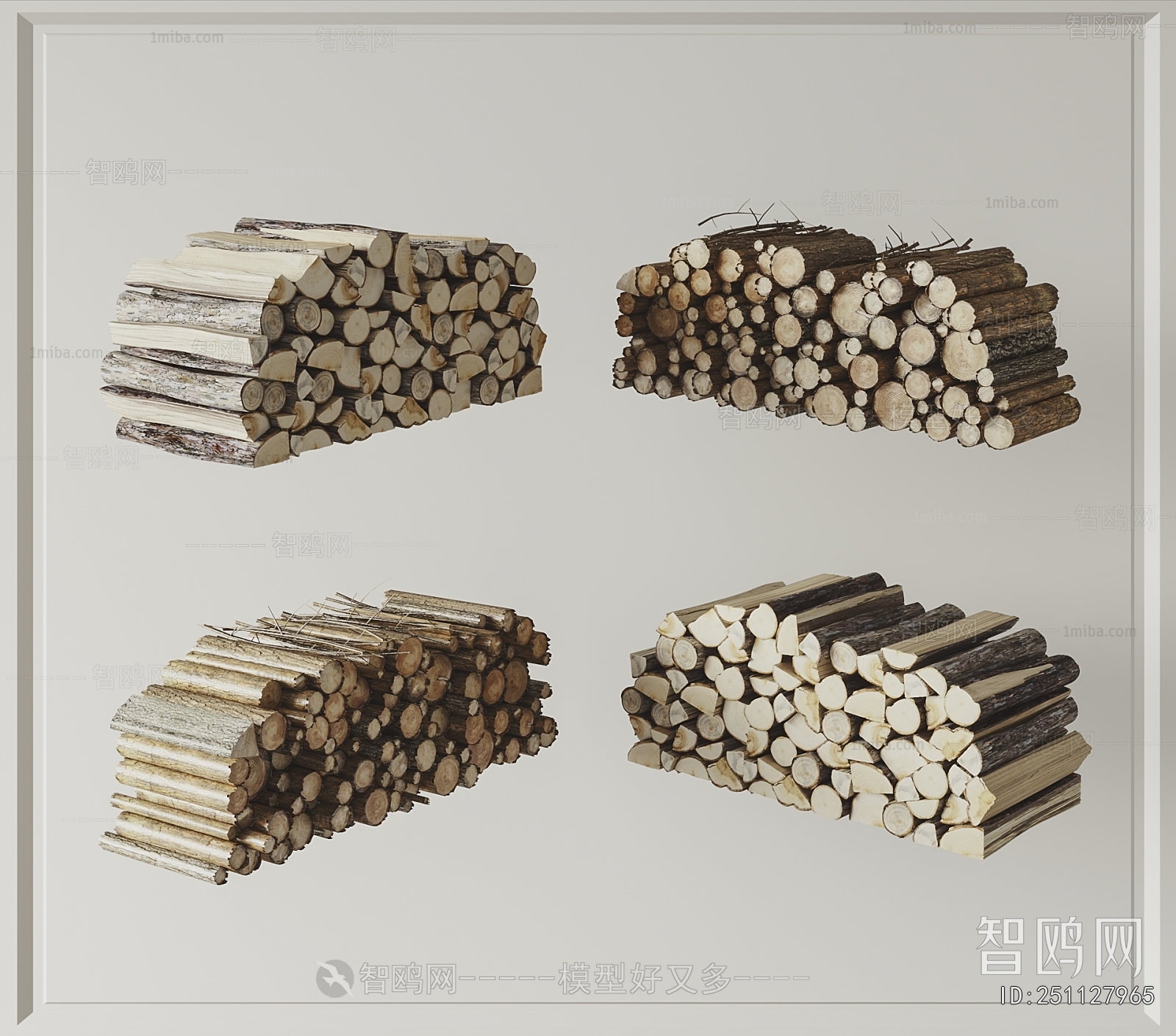现代木柴堆组合