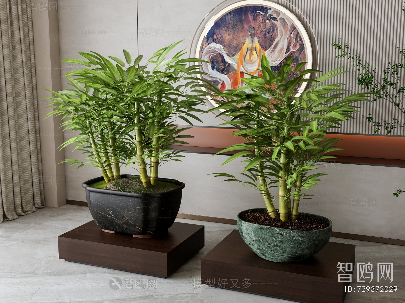 New Chinese Style Ground Green Plant Potted Plants