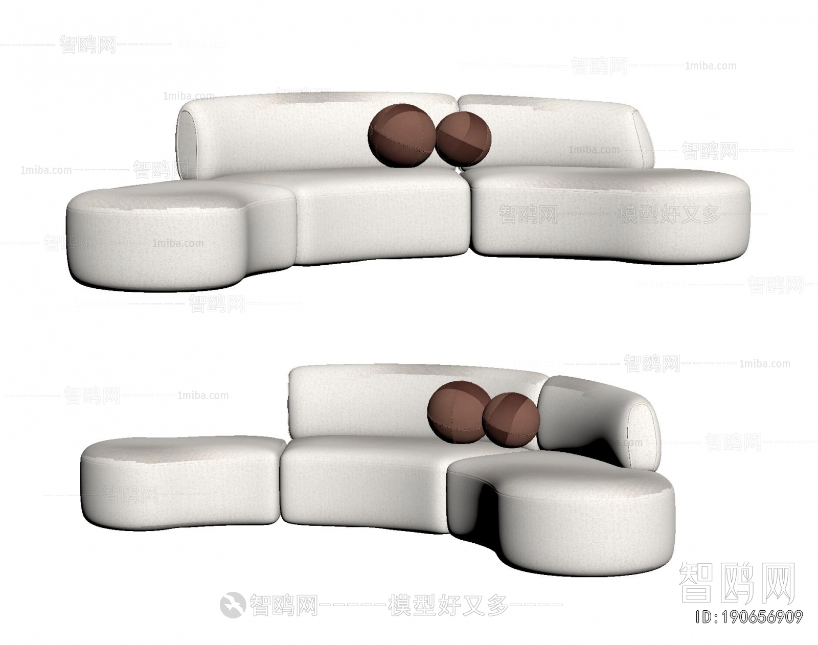 Wabi-sabi Style Curved Sofa