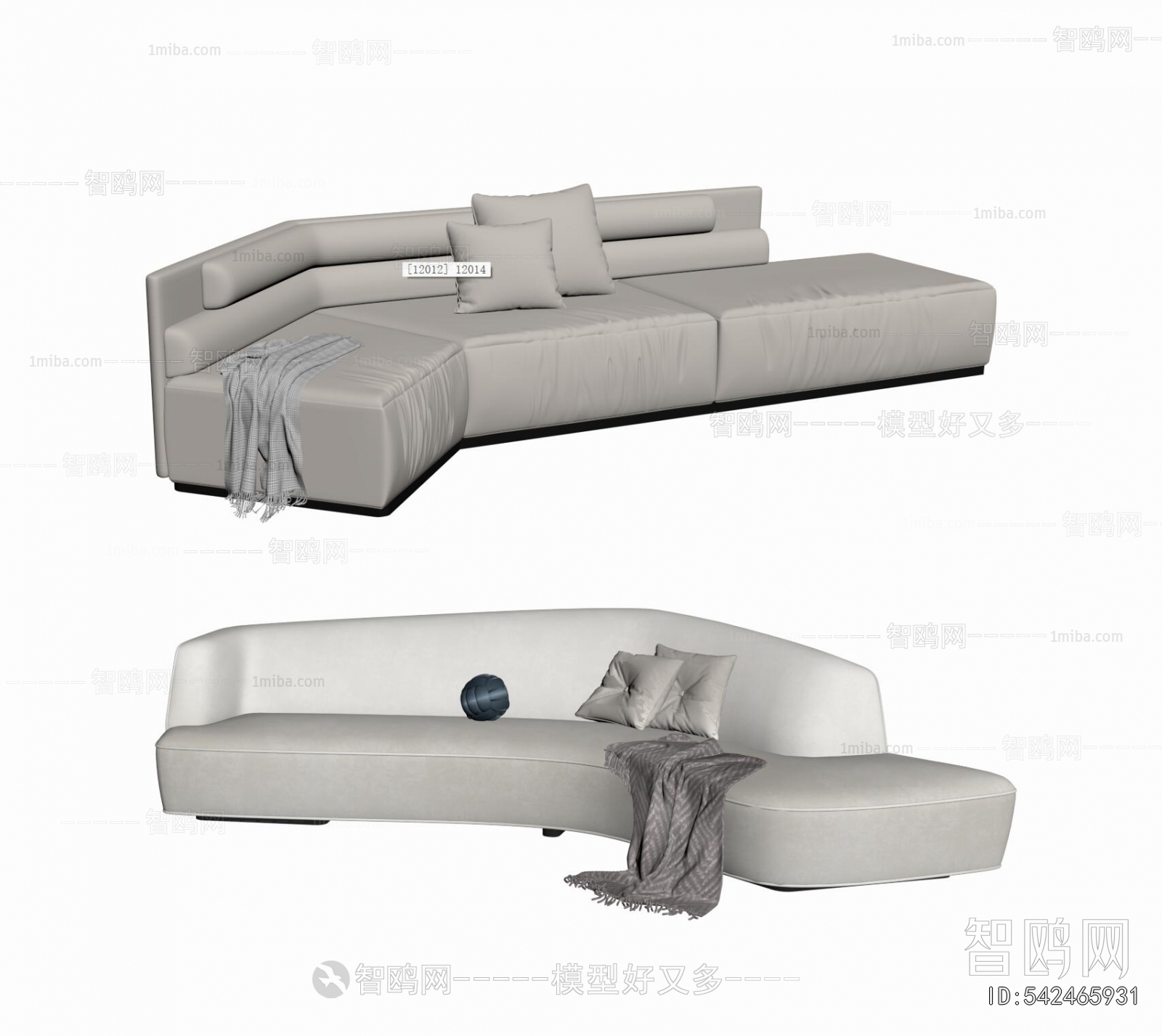 Wabi-sabi Style Shaped Sofa