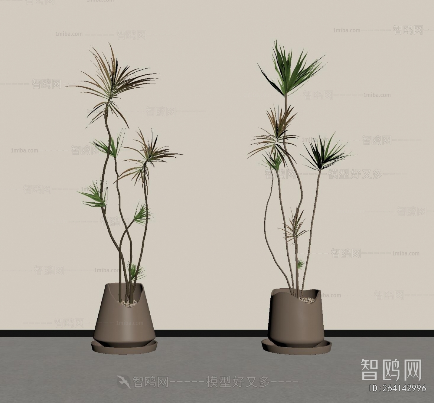 Modern Ground Green Plant Potted Plants