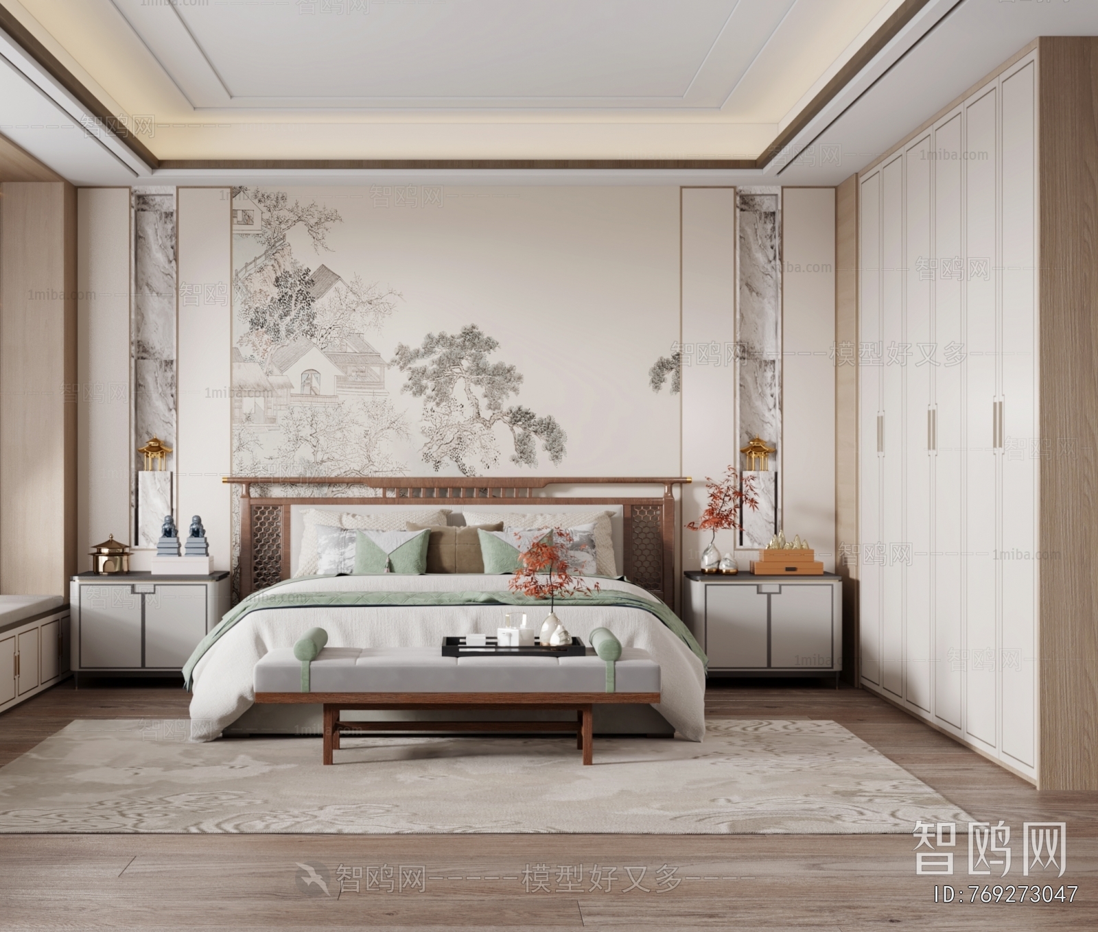 New Chinese Style Bedroom