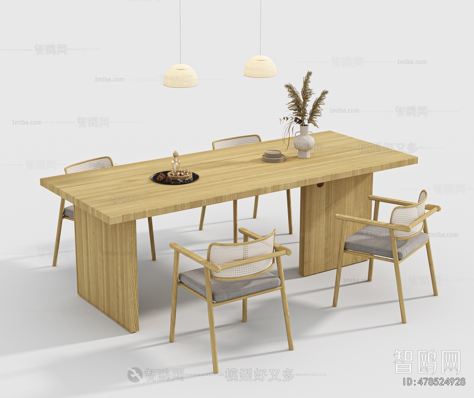 Wabi-sabi Style Dining Table And Chairs