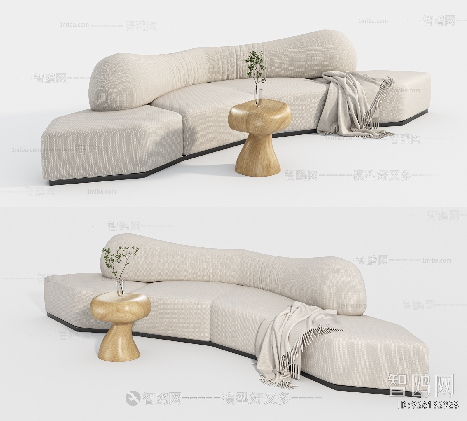 Wabi-sabi Style Shaped Sofa