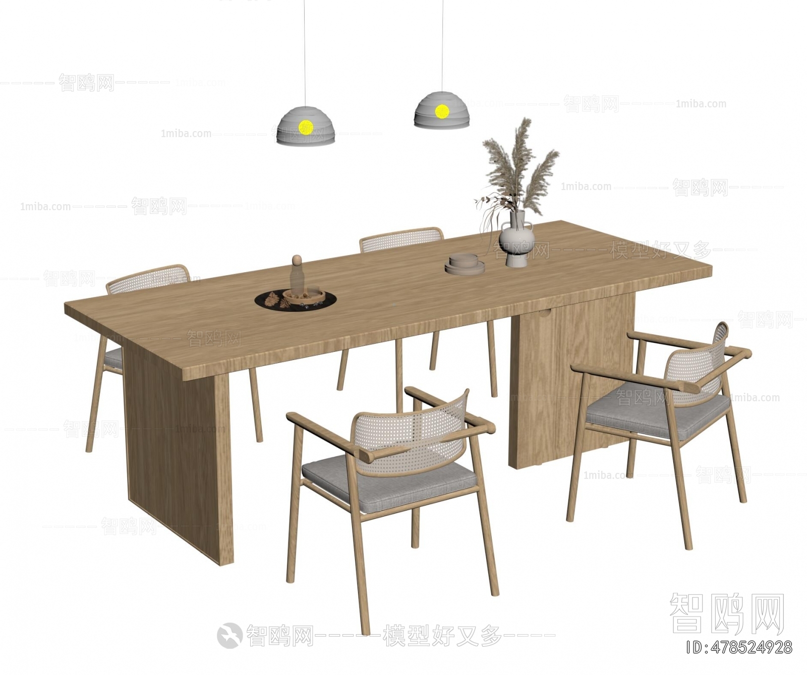 Wabi-sabi Style Dining Table And Chairs