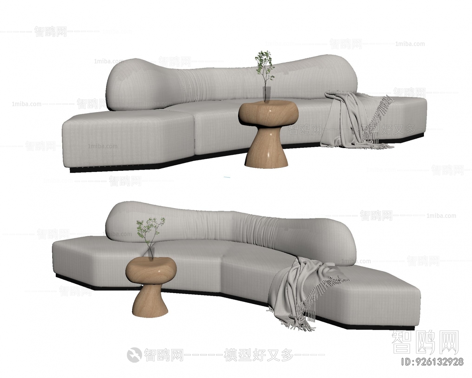 Wabi-sabi Style Shaped Sofa