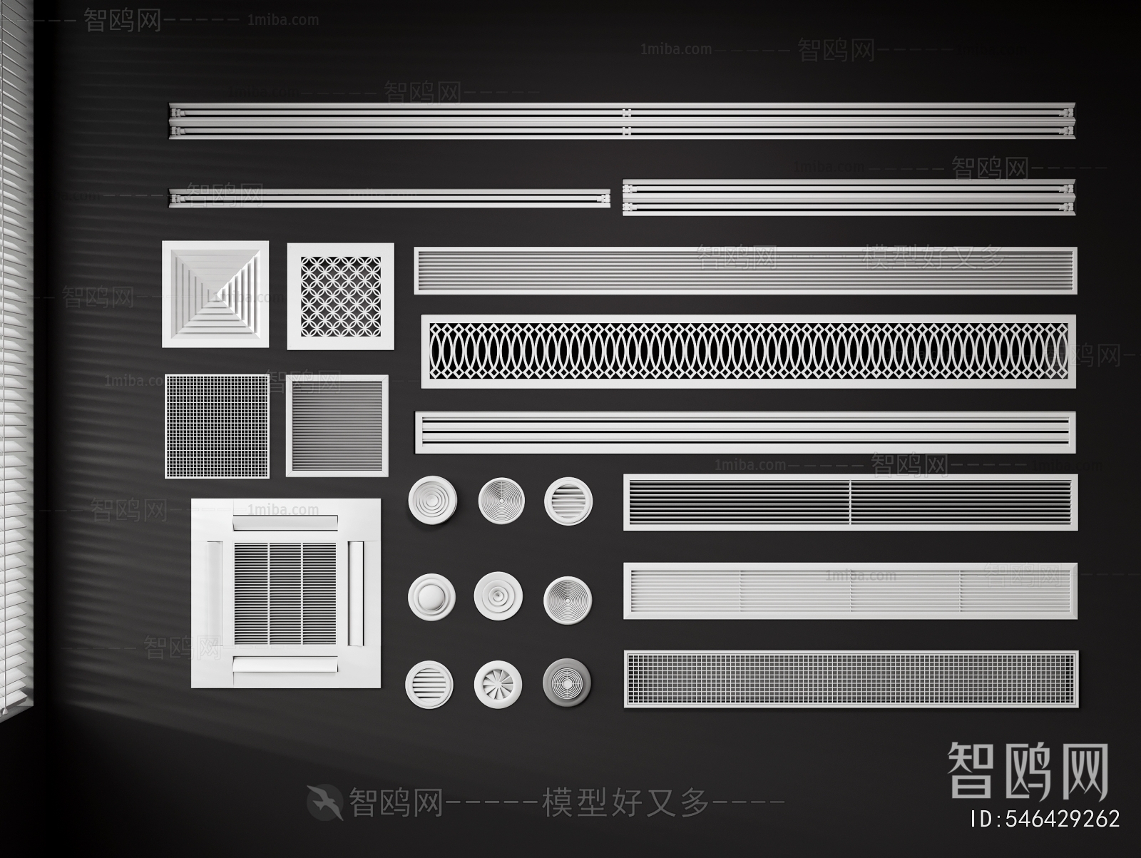 现代空调出风口组合