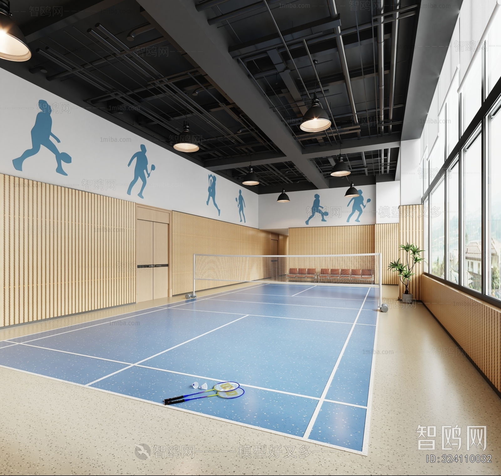 Modern Indoor Badminton Court