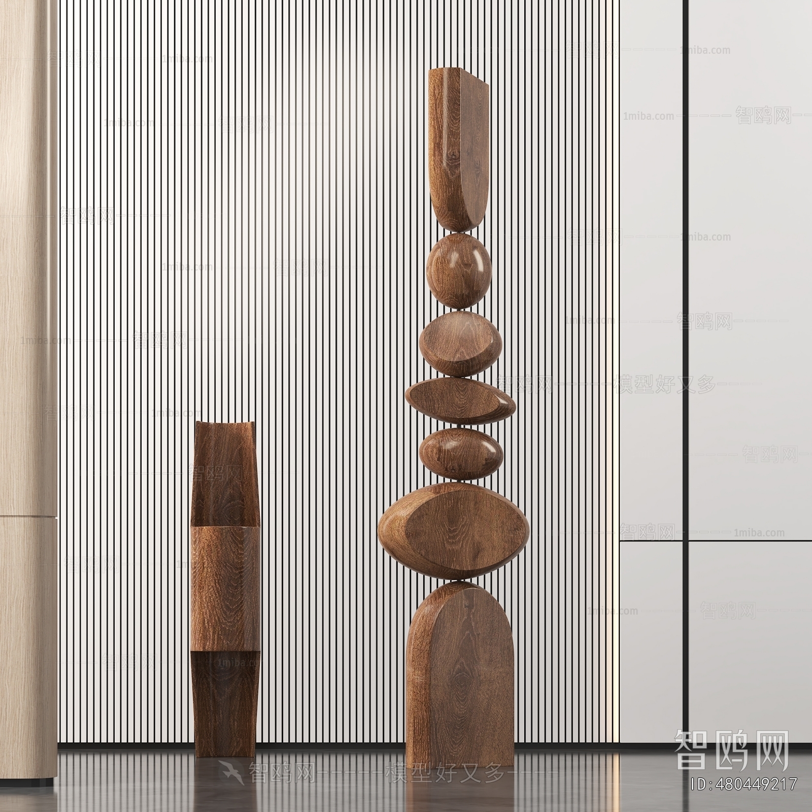 现代木质抽象雕塑
