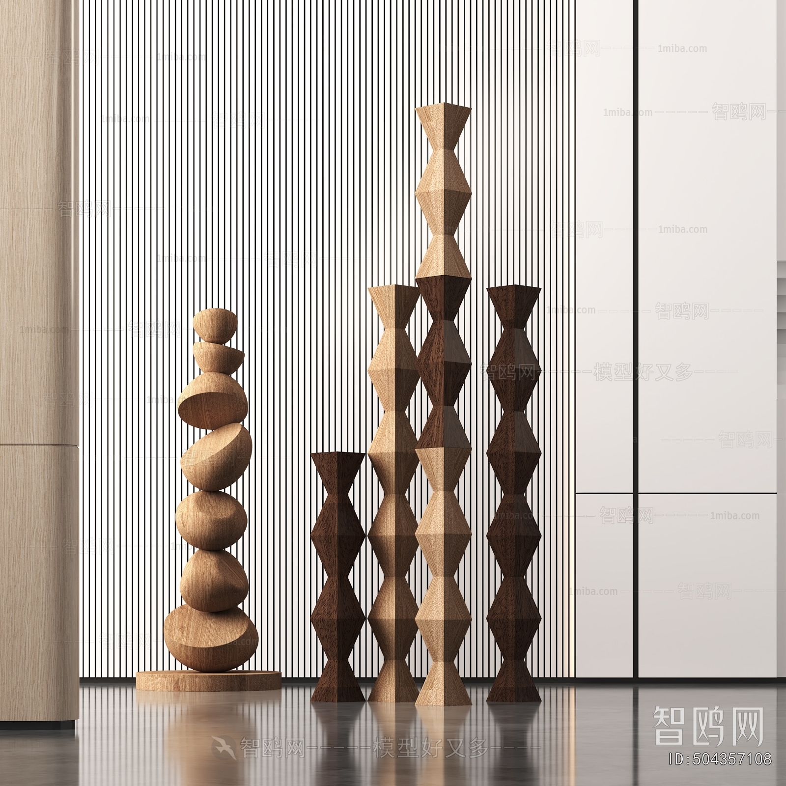 现代抽象木质雕塑摆件