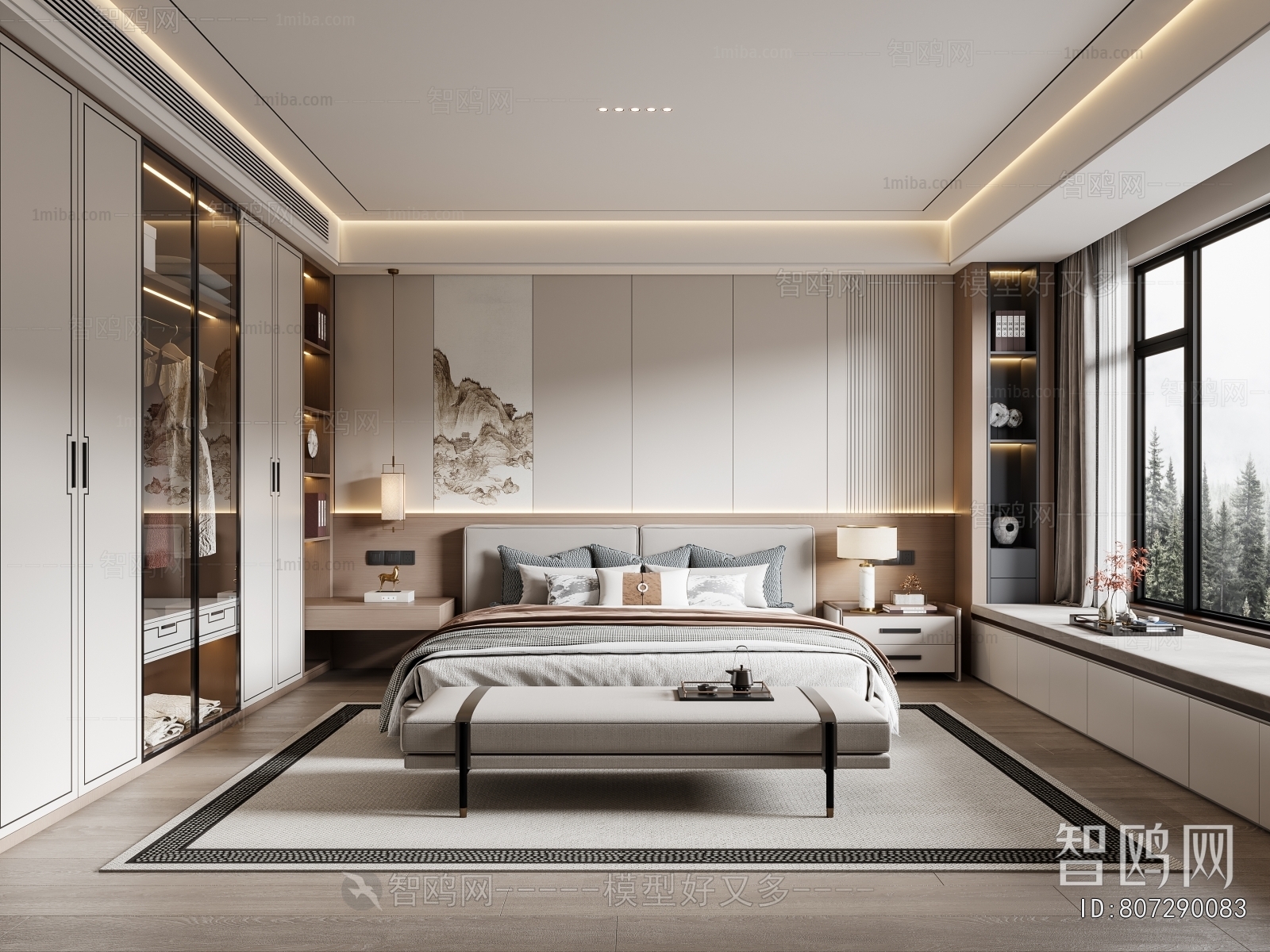 New Chinese Style Bedroom