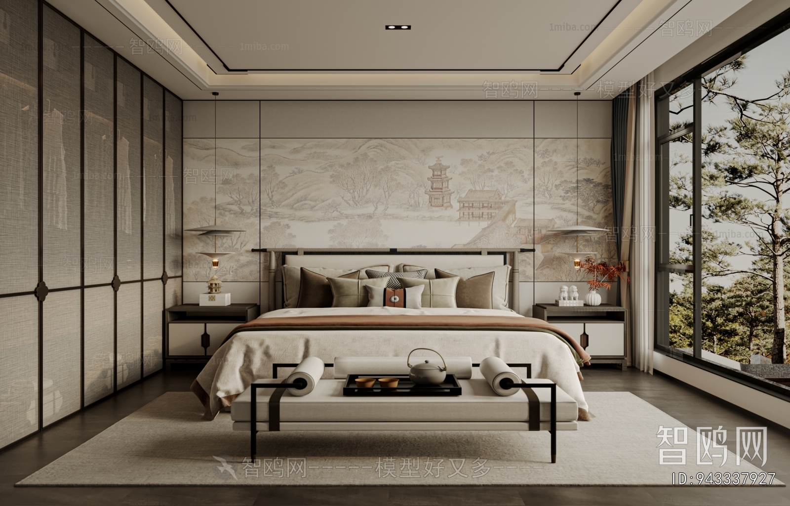 New Chinese Style Bedroom