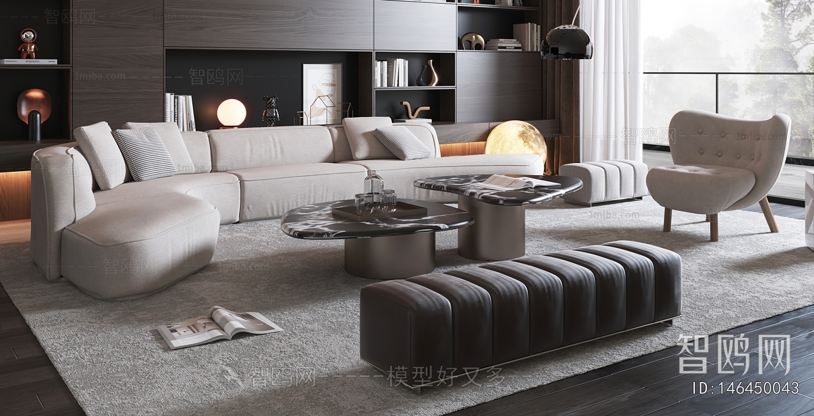 Minotti 现代沙发茶几组合