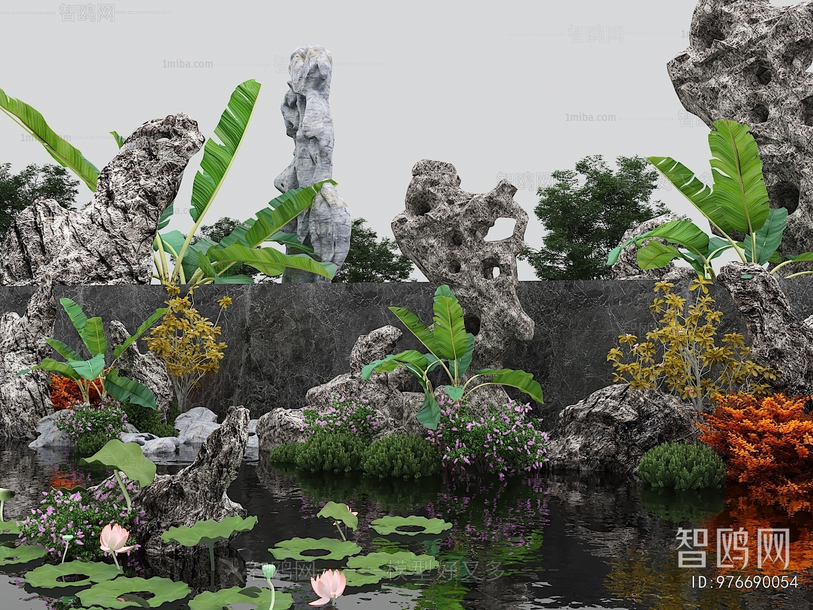 Chinese Style Rockery Waterscape