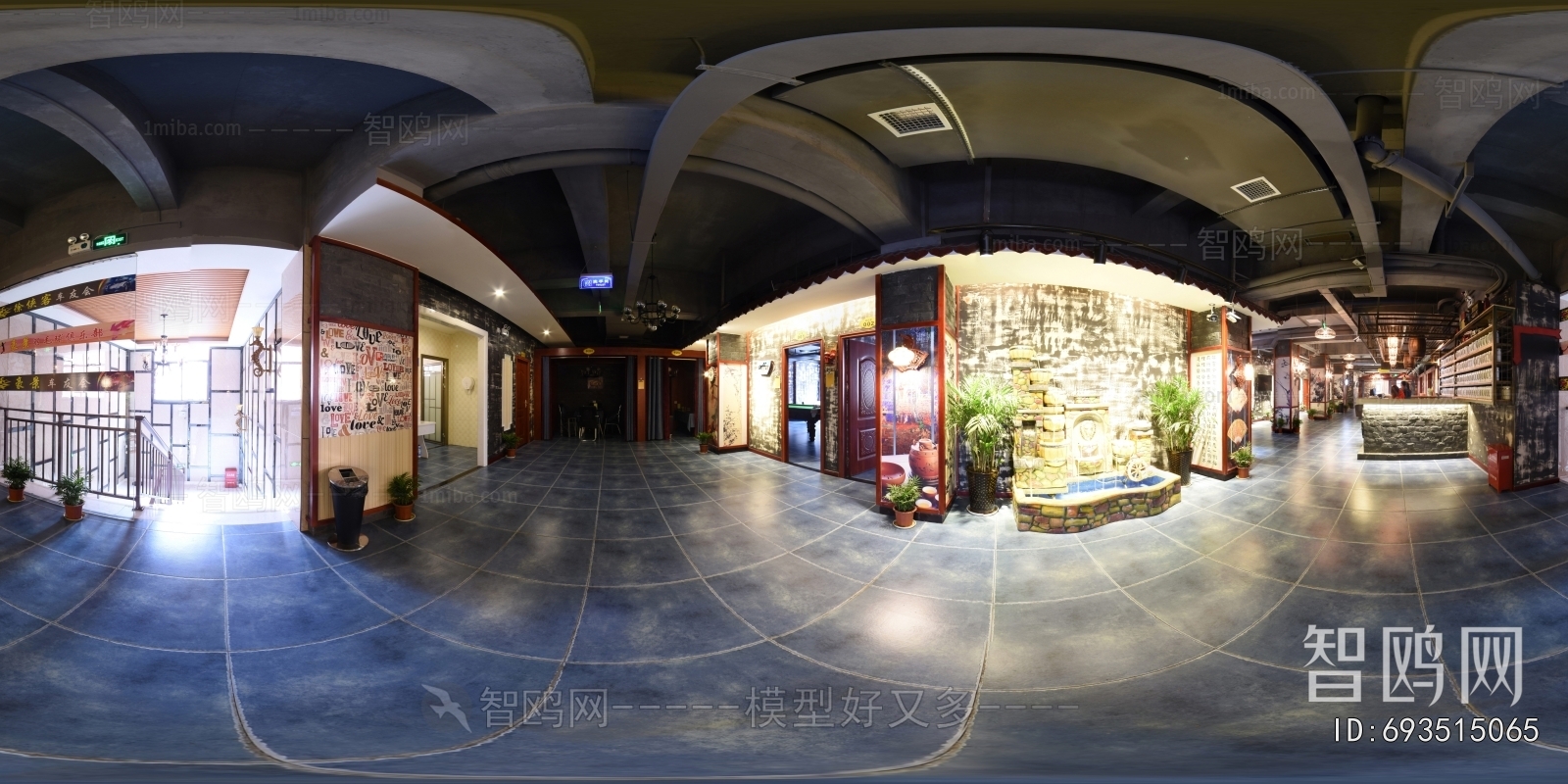 室内旅游党建展览全景HDR