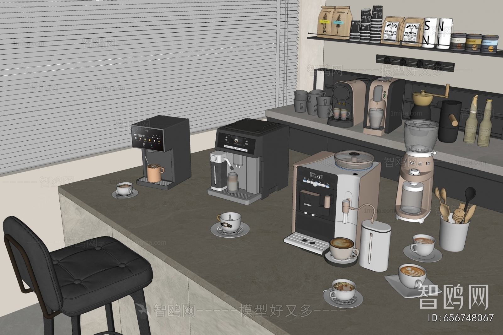 现代咖啡机 磨豆机 饮水机