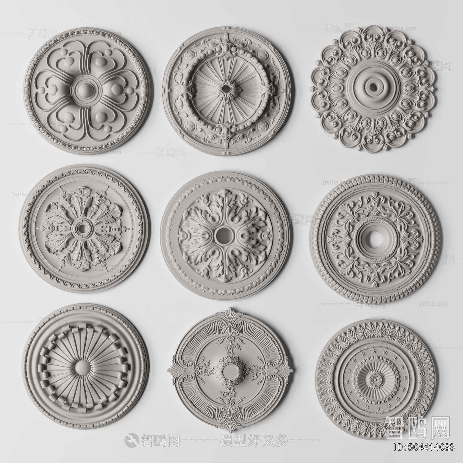 Simple European Style Plaster Carved Top Plate